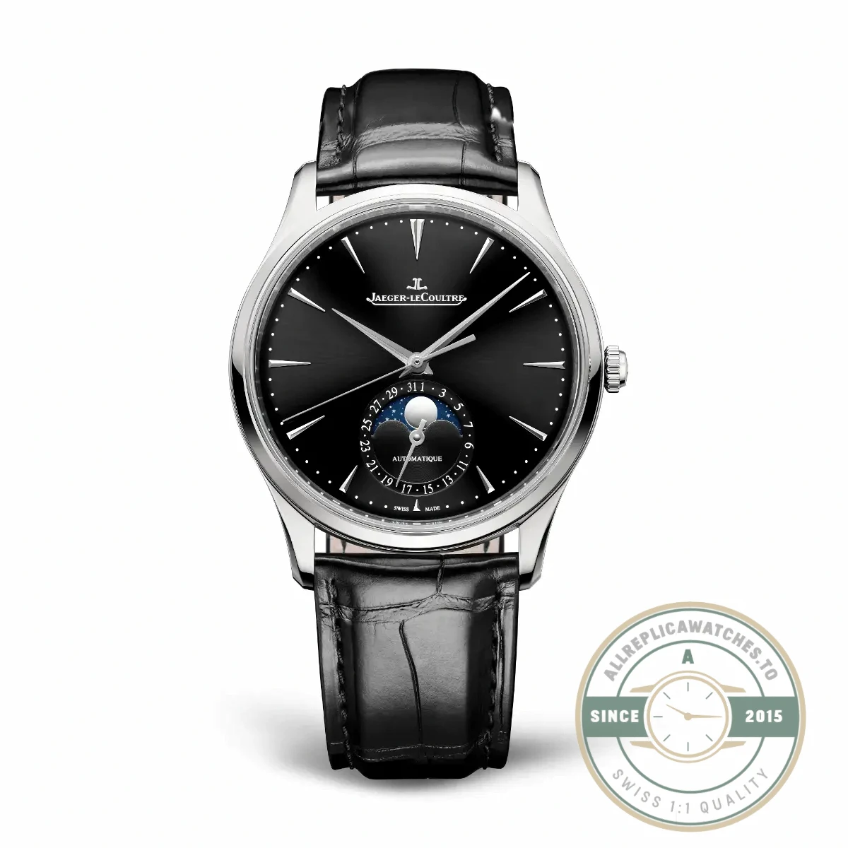 Replica Jaeger-LeCoultre Master Ultra Thin Moon 39mm Black Dial Q1368470 - Factory Super Clone Watch