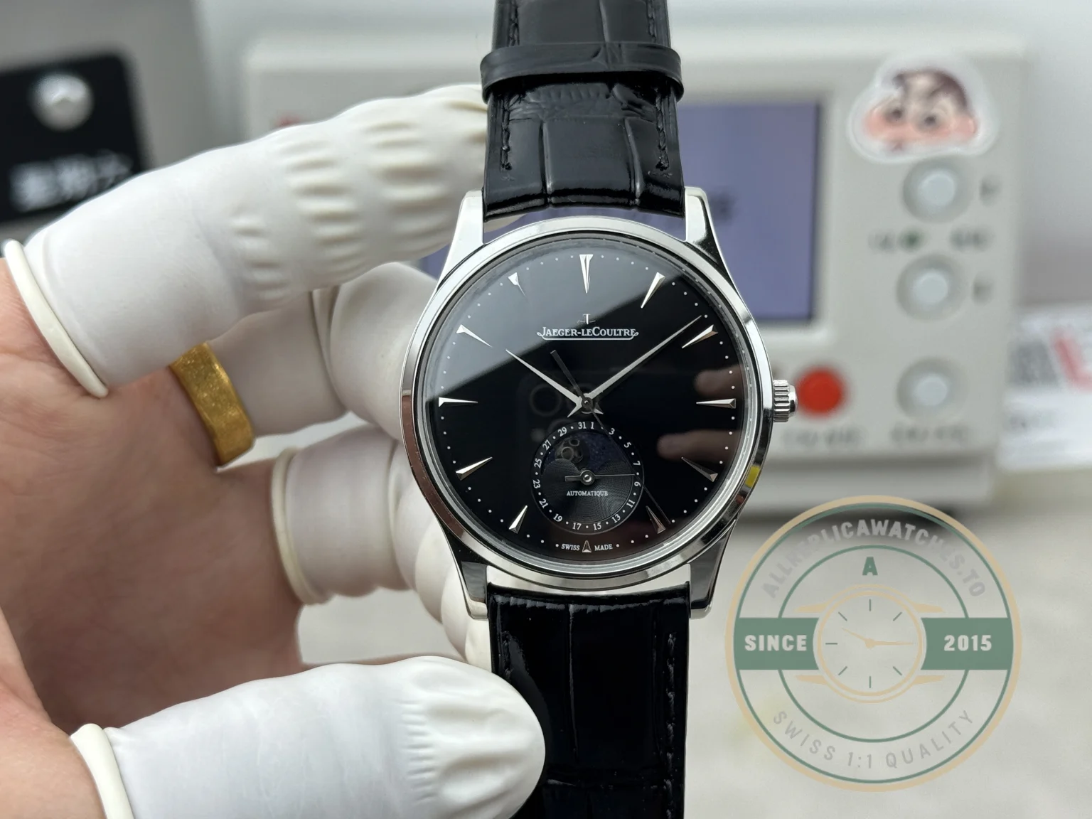 Replica Jaeger-LeCoultre Master Ultra Thin Moon 39mm Black Dial Q1368470 - High-Grade Replica Watch