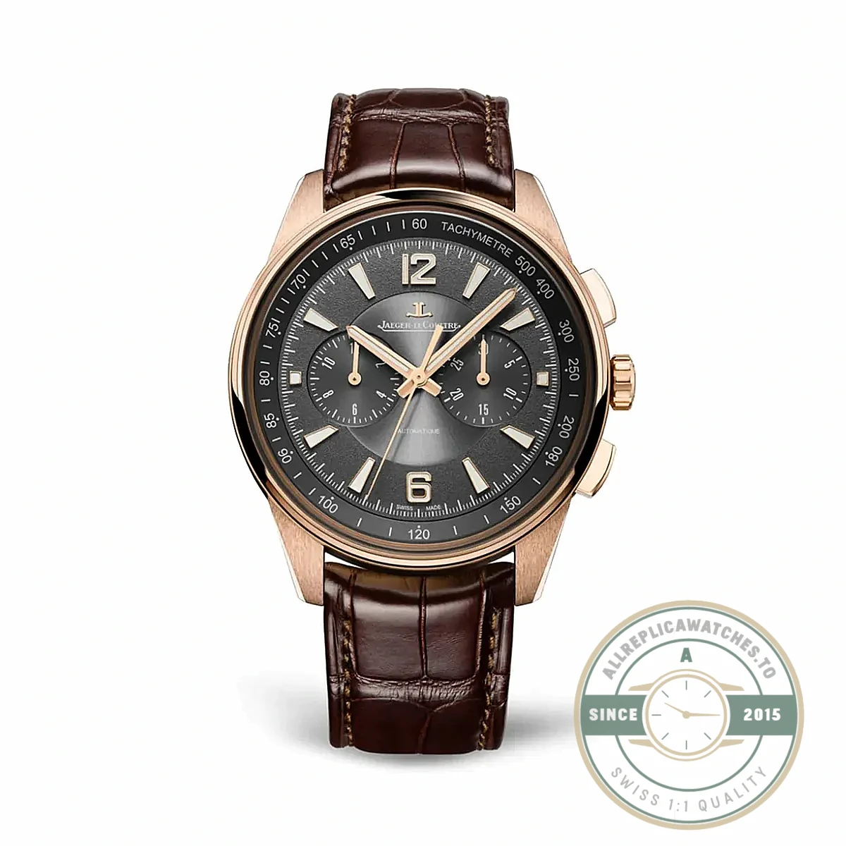 Replica Jaeger-LeCoultre Polaris Rose Gold 42 mm Black Dial 9022450 - Affordable Super Clone Watch