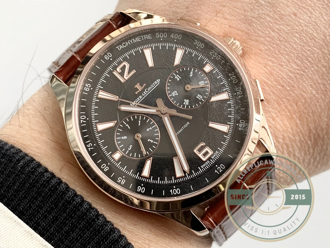 Replica Jaeger-LeCoultre Polaris Rose Gold 42 mm Black Dial 9022450 - Top-Tier Swiss Replica Watch