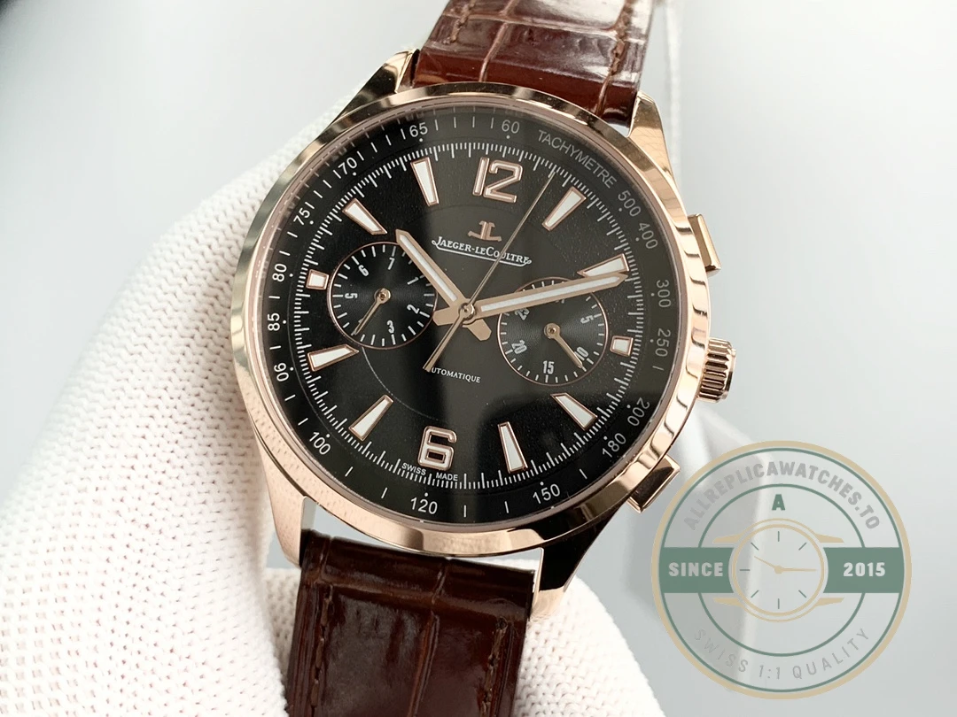 Replica Jaeger-LeCoultre Polaris Rose Gold 42 mm Black Dial 9022450 - Affordable Super Clone Watch
