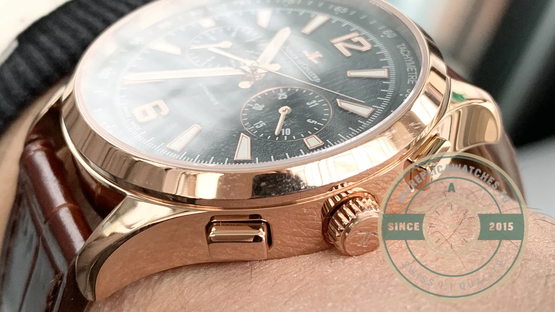 Replica Jaeger-LeCoultre Polaris Rose Gold 42 mm Black Dial 9022450 - Swiss Movement Replica Watch