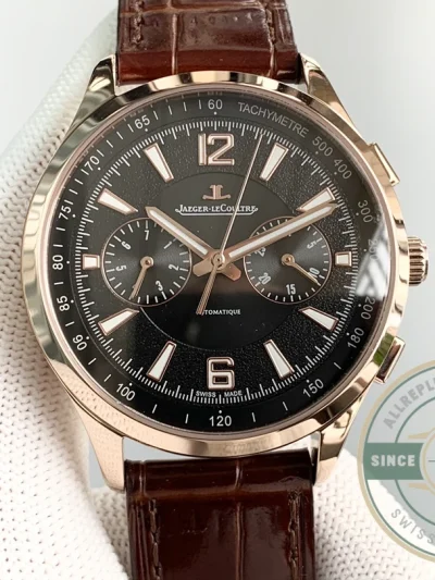 Replica Jaeger-LeCoultre Polaris Rose Gold 42 mm Black Dial 9022450 - Factory Super Clone Watch