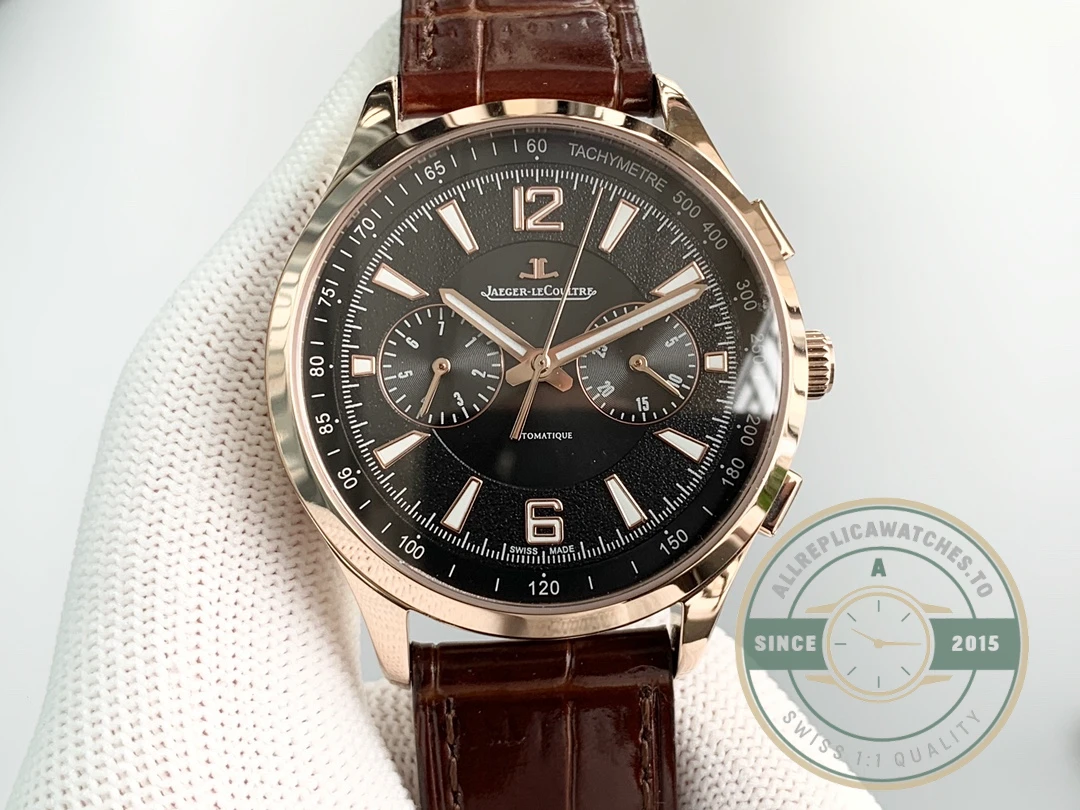 Replica Jaeger-LeCoultre Polaris Rose Gold 42 mm Black Dial 9022450 - Factory Super Clone Watch