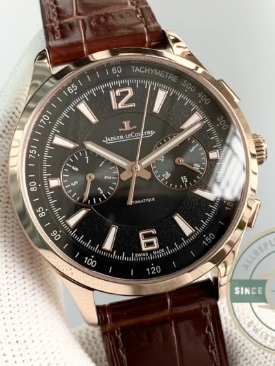 Replica Jaeger-LeCoultre Polaris Rose Gold 42 mm Black Dial 9022450 - Swiss Movement Replica Watch