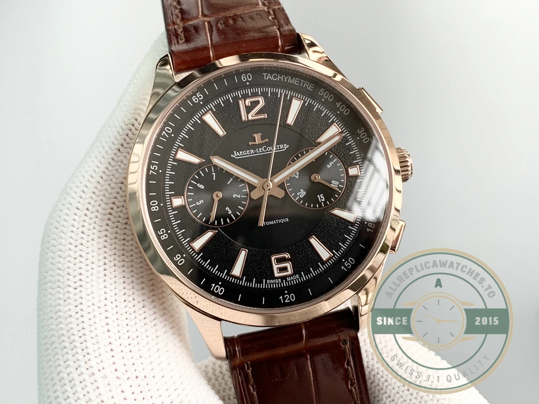 Replica Jaeger-LeCoultre Polaris Rose Gold 42 mm Black Dial 9022450 - Swiss Movement Replica Watch