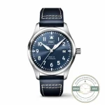 Radially brushed sunburst blue dial on the replica IWC Mark XX IW328203