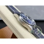 Blue calfskin strap matching the sunburst dial on the Mark XX replica