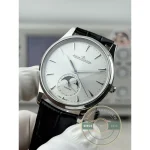 Thin 39mm stainless steel case of the Master Ultra Thin Moon 39 clone, 9.9mm from caseback to crystal