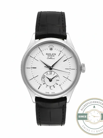 Replica Rolex Cellini Dual Time 50529 Silver Dial 39mm - Luxury Replica Watch