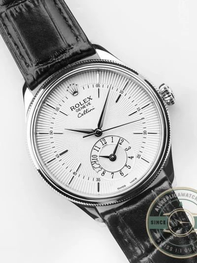 Replica Rolex Cellini Dual Time 50529 Silver Dial 39mm - Premium Super Clone Watch