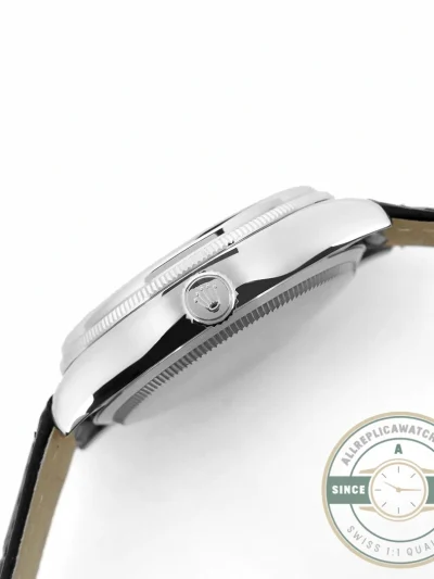 Replica Rolex Cellini Dual Time 50529 Silver Dial 39mm - Swiss Movement Replica Watch