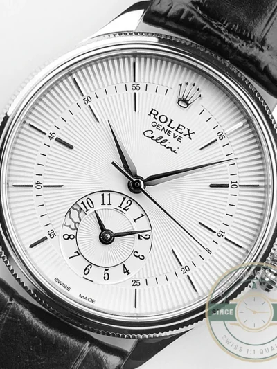 Replica Rolex Cellini Dual Time 50529 Silver Dial 39mm - Affordable Luxury Replica Timepiece