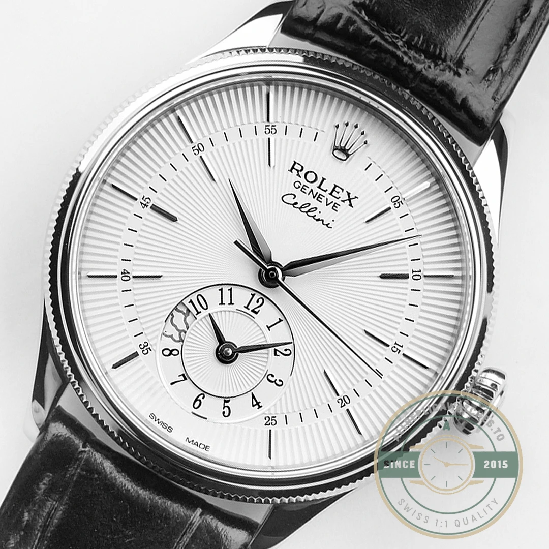 Replica Rolex Cellini Dual Time 50529 Silver Dial 39mm - Affordable Luxury Replica Timepiece