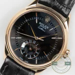 Replica Rolex Cellini Dual Time Rose Gold 50525 Black Dial - Top-Tier Swiss Replica Watch