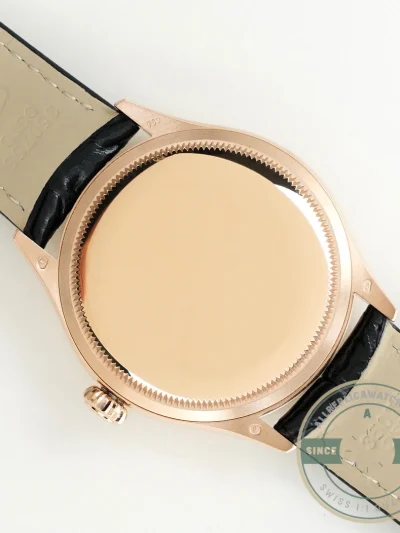 Replica Rolex Cellini Dual Time Rose Gold 50525 Black Dial - High-Grade Replica Watch