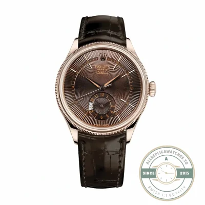 Replica Rolex Cellini Dual Time Rose Gold 50525.015 Brown Dial - Top-Tier Swiss Replica Watch