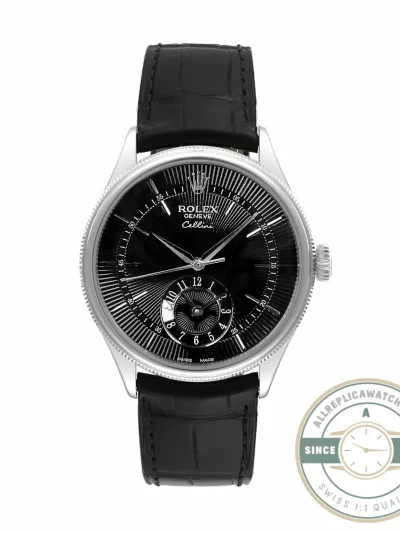 Replica Rolex Cellini Dual Time White Gold 50529 Black Dial 39mm - Top-Tier Swiss Replica Watch