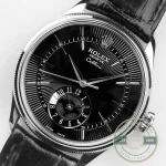 Replica Rolex Cellini Dual Time White Gold 50529 Black Dial 39mm - Affordable Super Clone Watch