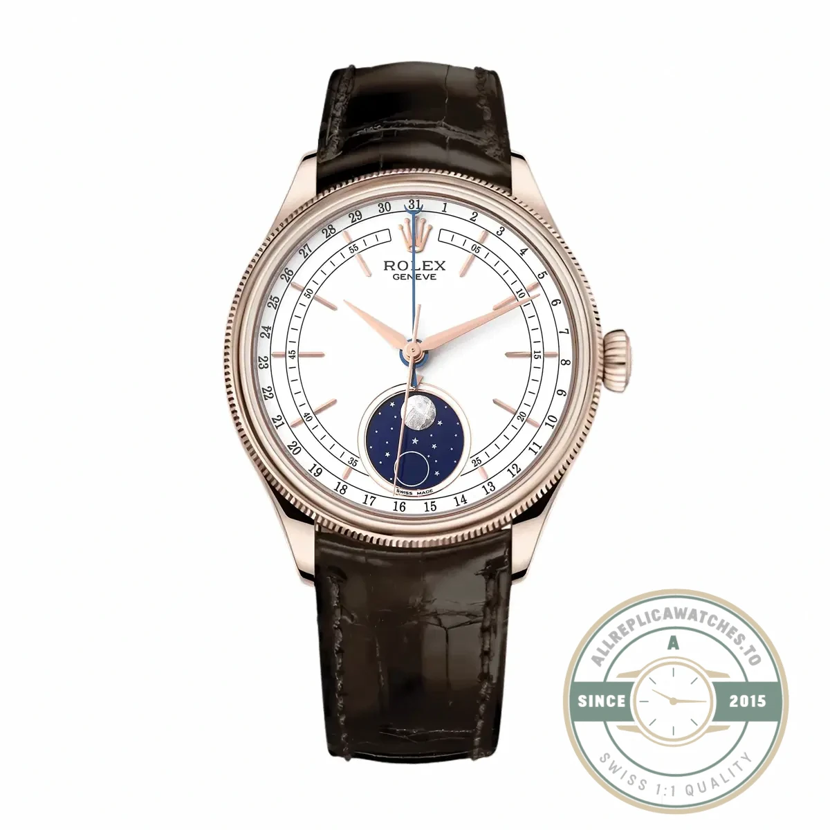Replica Rolex Cellini Moonphase 50535 White Dial - 1:1 Swiss Replica Watch