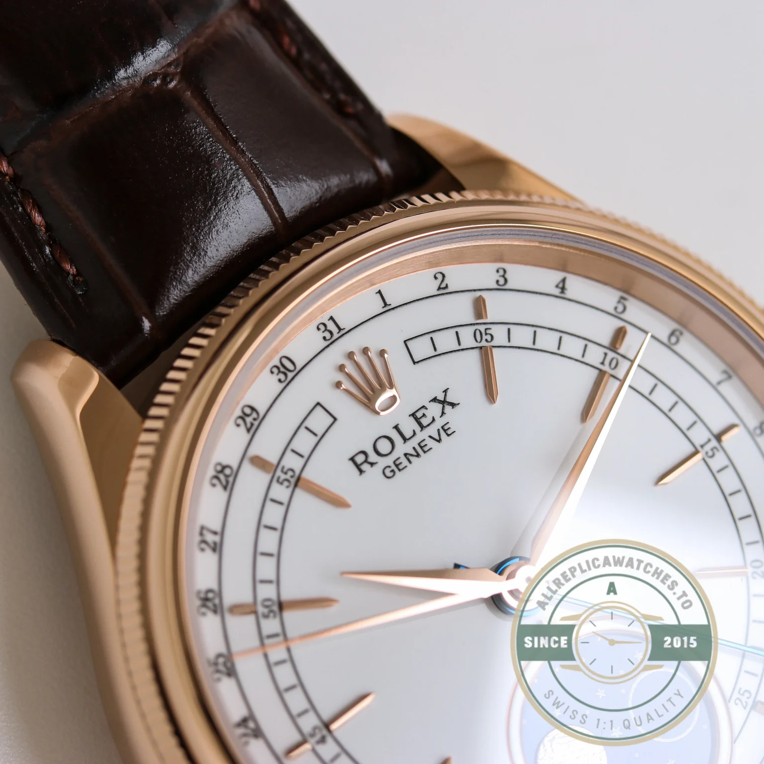 Replica Rolex Cellini Moonphase 50535 White Dial - Swiss Movement Replica Watch