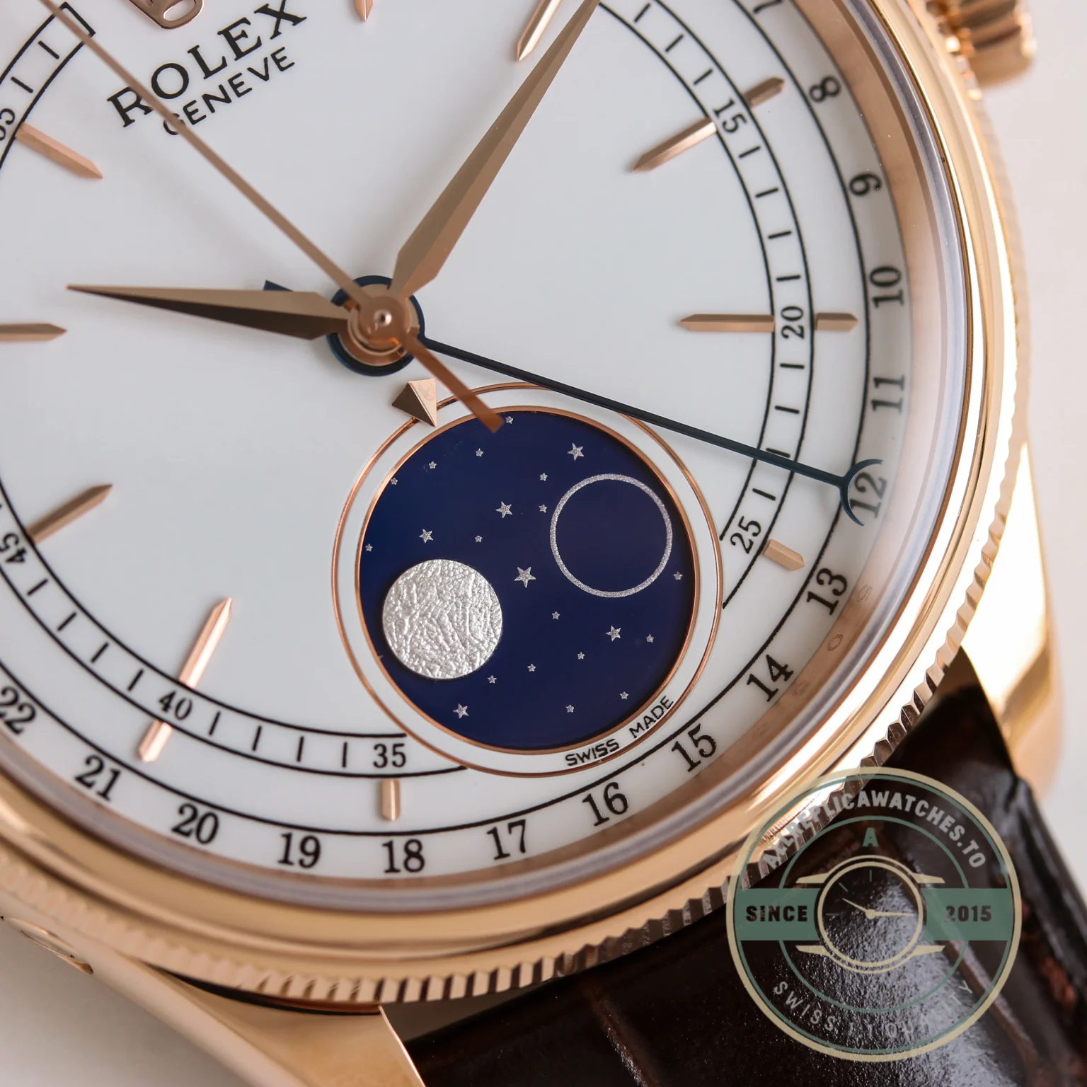 Replica Rolex Cellini Moonphase 50535 White Dial - Swiss Movement Replica Watch