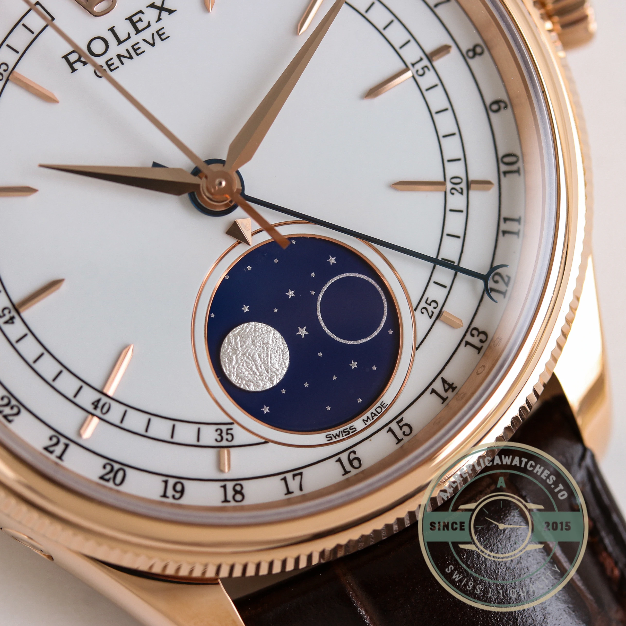 Replica Rolex Cellini Moonphase 50535 White Dial - Swiss Movement Replica Watch