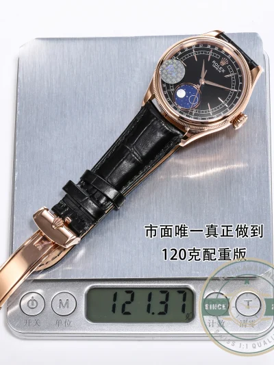 Replica Rolex Cellini Moonphase Rose Gold 50535 39mm Black Dial - Swiss-Made Clone Watch