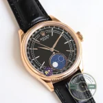 Replica Rolex Cellini Moonphase Rose Gold 50535 39mm Black Dial - Affordable Super Clone Watch