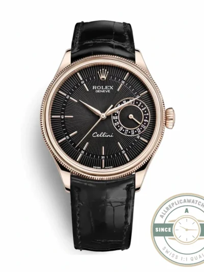 Replica Rolex Cellini Rose Gold 50515 39mm Black Dial - High-Grade Replica Watch