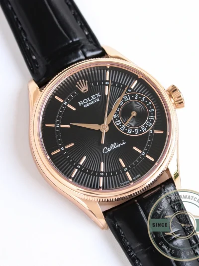Replica Rolex Cellini Rose Gold 50515 39mm Black Dial - Best Quality Replica Watch