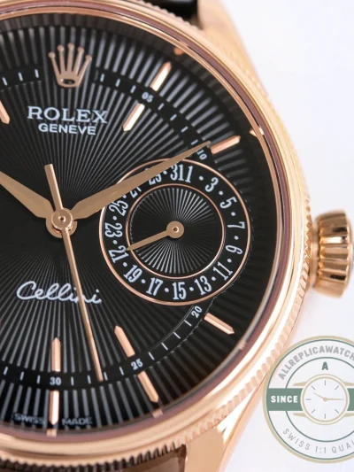 Replica Rolex Cellini Rose Gold 50515 39mm Black Dial - Swiss-Made Clone Watch