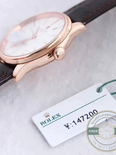 Replica Rolex Cellini Time Rose gold 50505 39mm White Dial - Budget Luxury Replica Watch