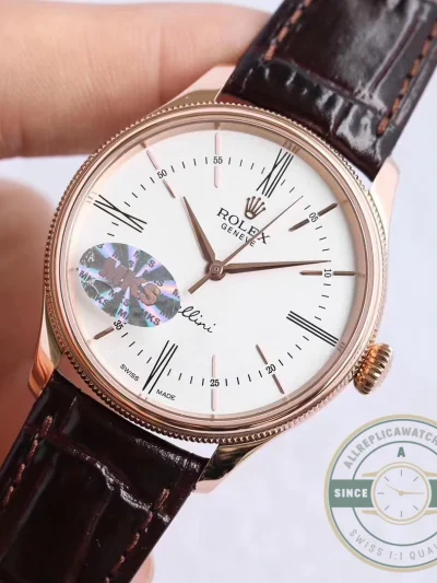 Replica Rolex Cellini Time Rose gold 50505 39mm White Dial - Premium Super Clone Watch