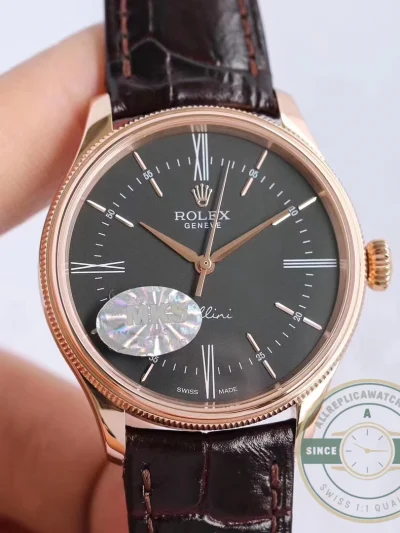 Replica Rolex Cellini Time Rose Gold 50505.009 Black 39mm Dial - Best Quality Replica Watch
