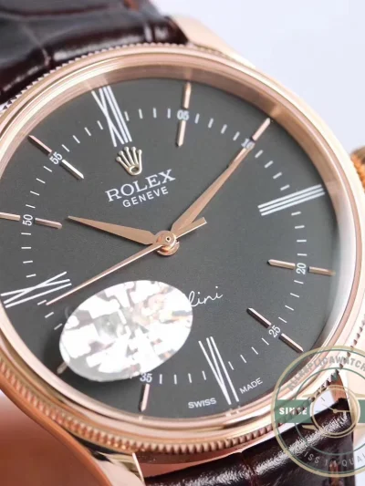 Replica Rolex Cellini Time Rose Gold 50505.009 Black 39mm Dial - High-Grade Replica Watch