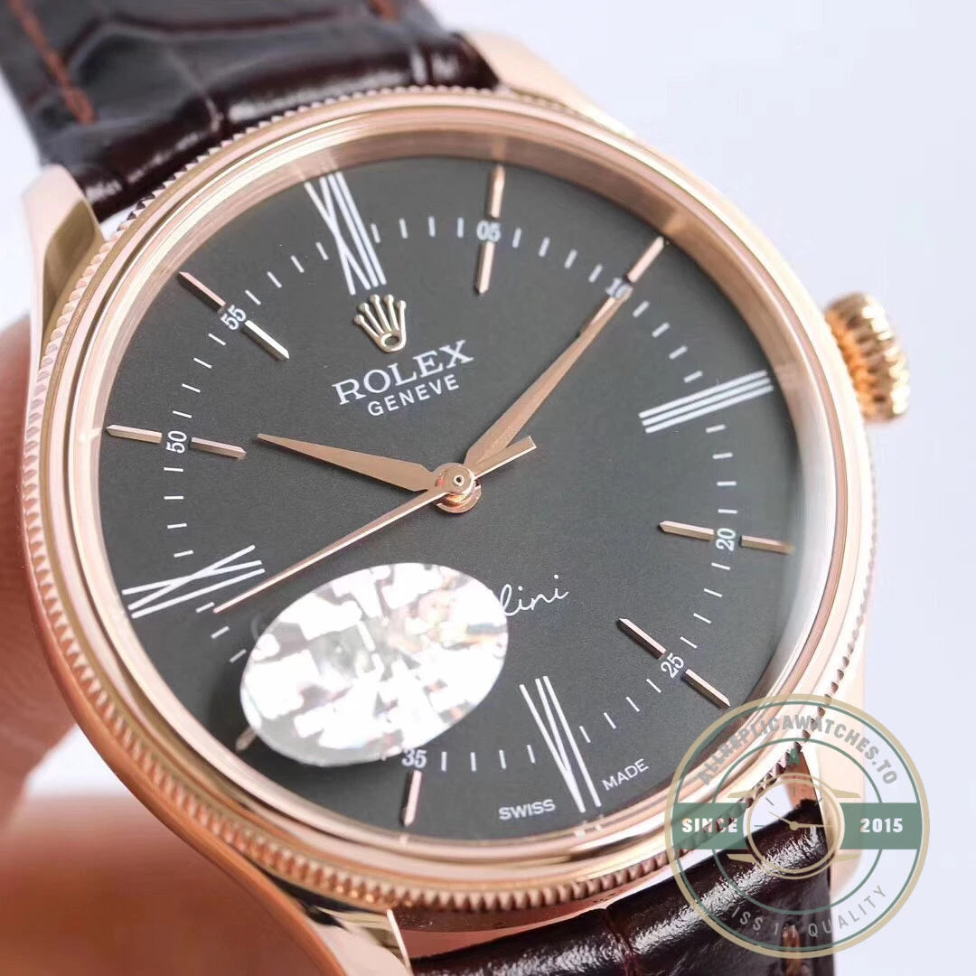 Replica Rolex Cellini Time Rose Gold 50505.009 Black 39mm Dial - High-Grade Replica Watch