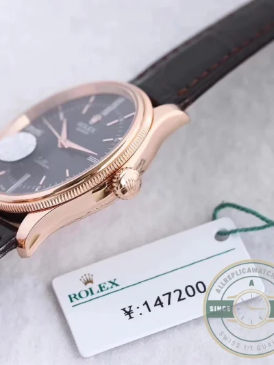 Replica Rolex Cellini Time Rose Gold 50505.009 Black 39mm Dial - High-Grade Replica Watch