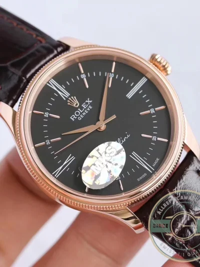 Replica Rolex Cellini Time Rose Gold 50505.009 Black 39mm Dial - Budget Luxury Replica Watch