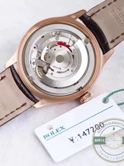 Replica Rolex Cellini Time Rose Gold 50505.009 Black 39mm Dial - Swiss Movement Replica Watch