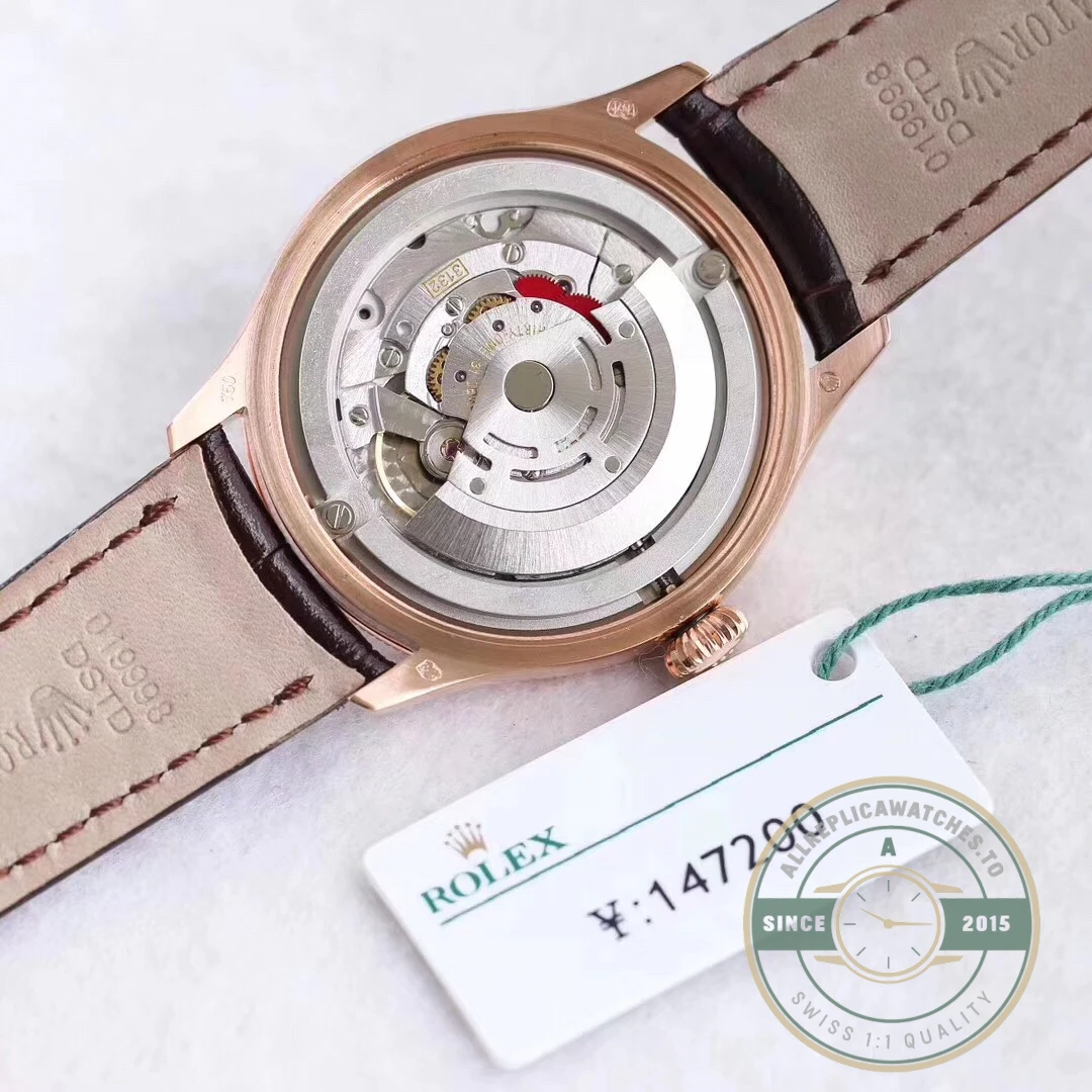 Replica Rolex Cellini Time Rose Gold 50505.009 Black 39mm Dial - Swiss Movement Replica Watch