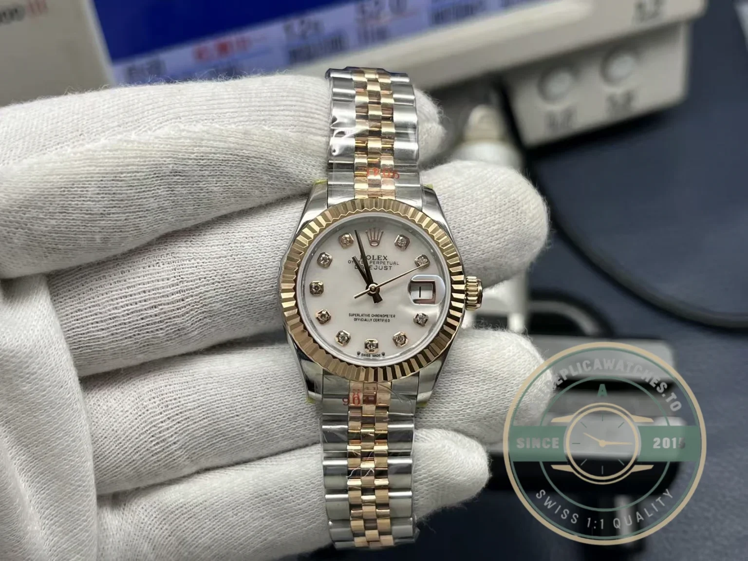 Replica Rolex Datejust 279171 Mother of Pearl 28mm Dial on Jubilee - Swiss Movement Replica Watch
