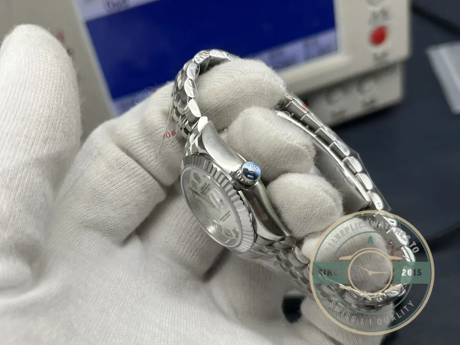Replica Rolex DateJust Oyster 28 mm Silver Dial 279174 - Swiss Movement Replica Watch