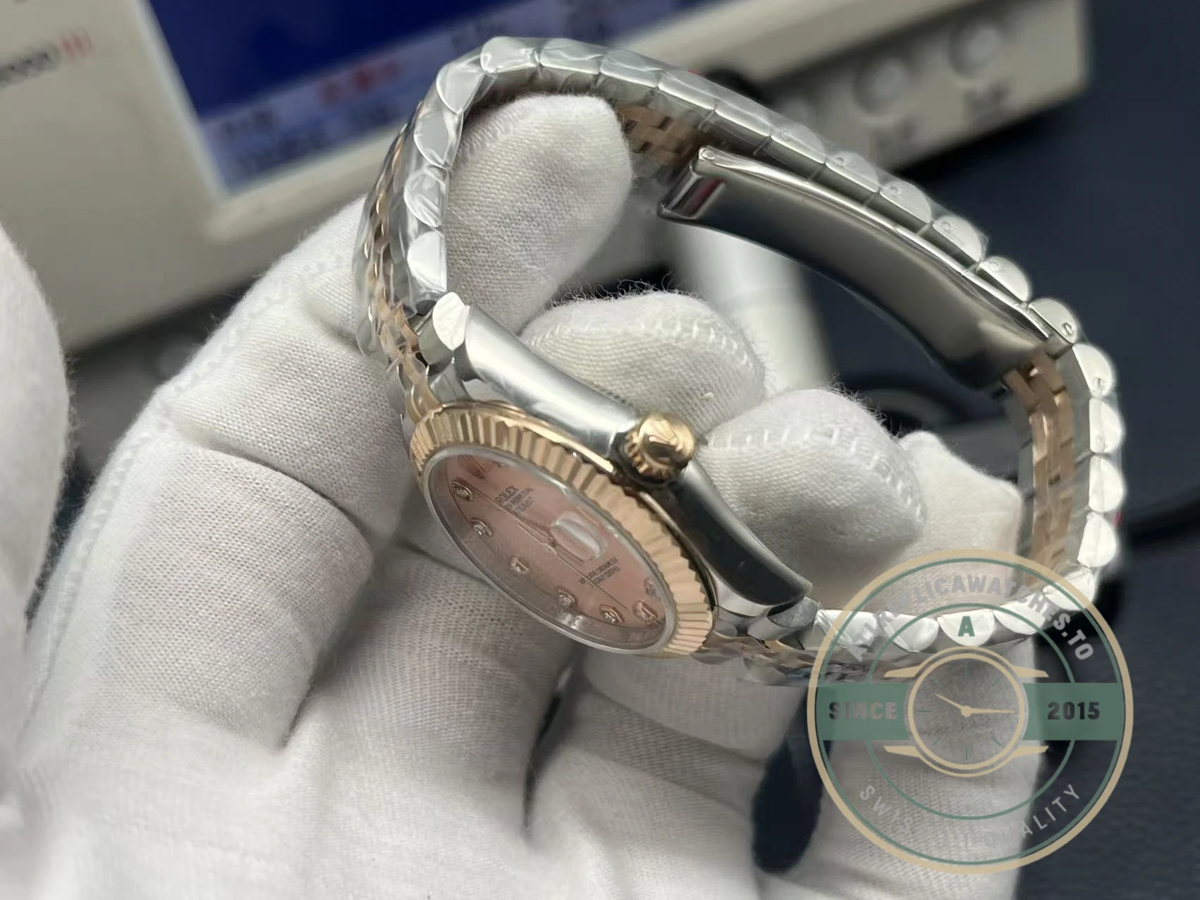Replica Rolex Datejust Rose Gold Pink Dial 31mm 278271 - Swiss Movement Replica Watch