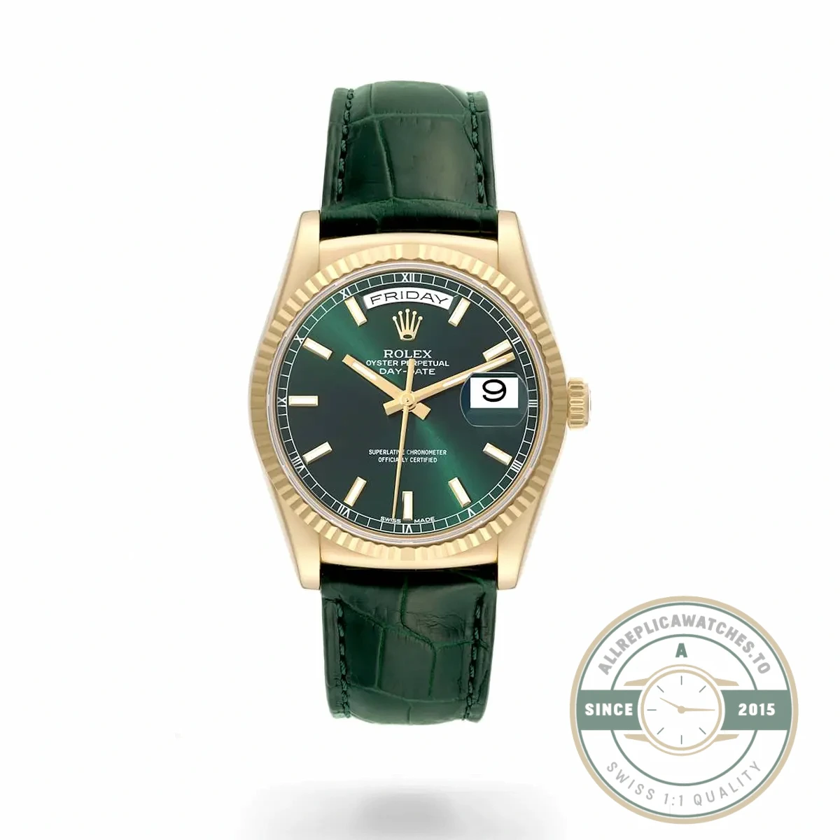 Replica Rolex Day-Date 36 mm Green Dial 118138-0003 - High-Grade Replica Watch