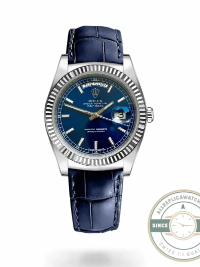 Replica Rolex Day-Date 36mm Blue Dial 118139HR - Factory Super Clone Watch