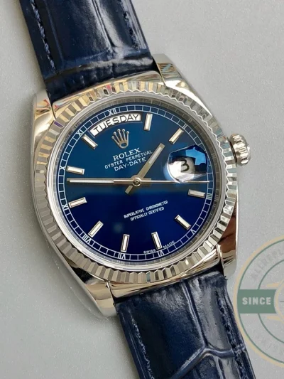 Replica Rolex Day-Date 36mm Blue Dial 118139HR - Swiss Movement Replica Watch