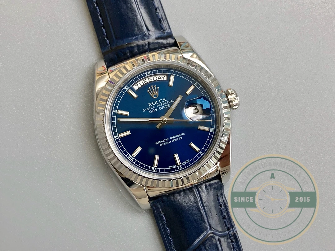 Replica Rolex Day-Date 36mm Blue Dial 118139HR - Swiss Movement Replica Watch