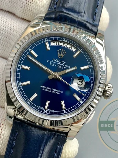 Replica Rolex Day-Date 36mm Blue Dial 118139HR - 1:1 Swiss Replica Watch