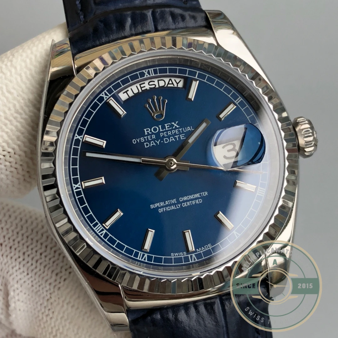 Replica Rolex Day-Date 36mm Blue Dial 118139HR - High-Grade Replica Watch